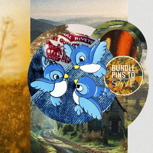 Cinderella Enamel Pin's - Disney Blue Birds - Picture 1 of 4